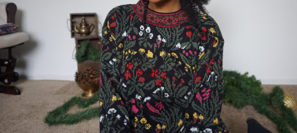 thrift store vintage Christmas sweater