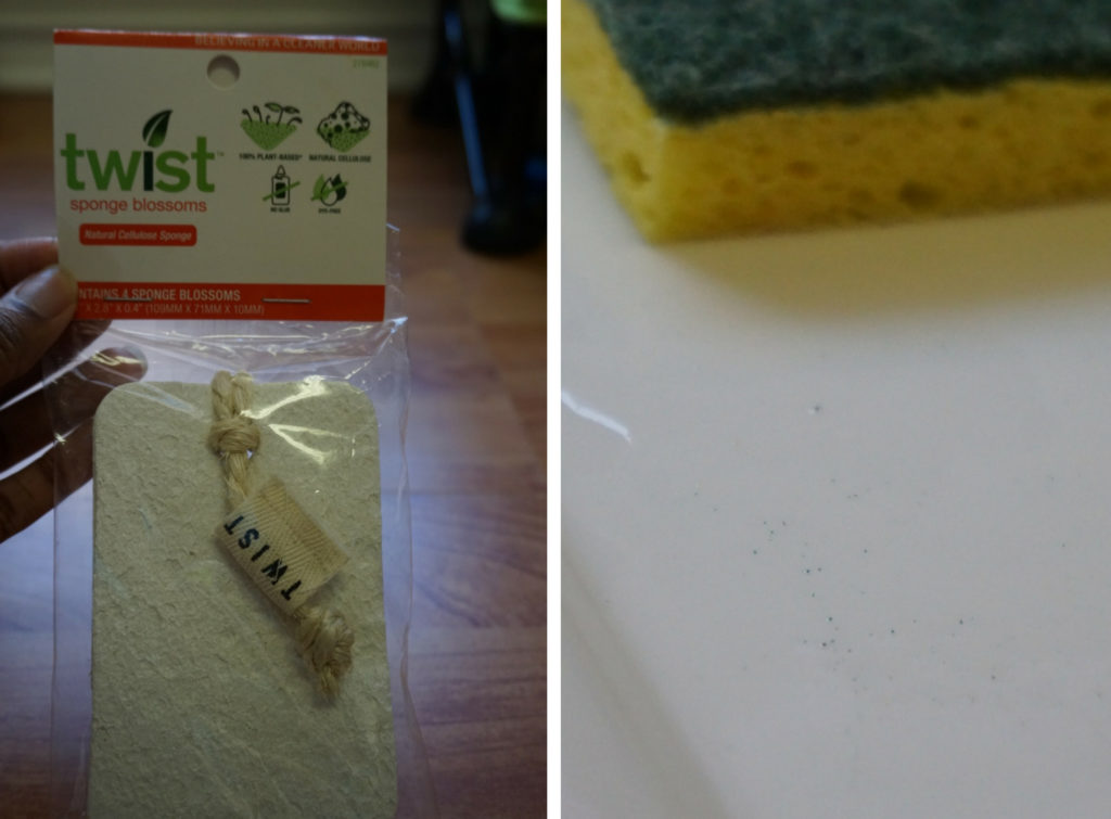 green cleaning synthetic and all natural kitchen sponge