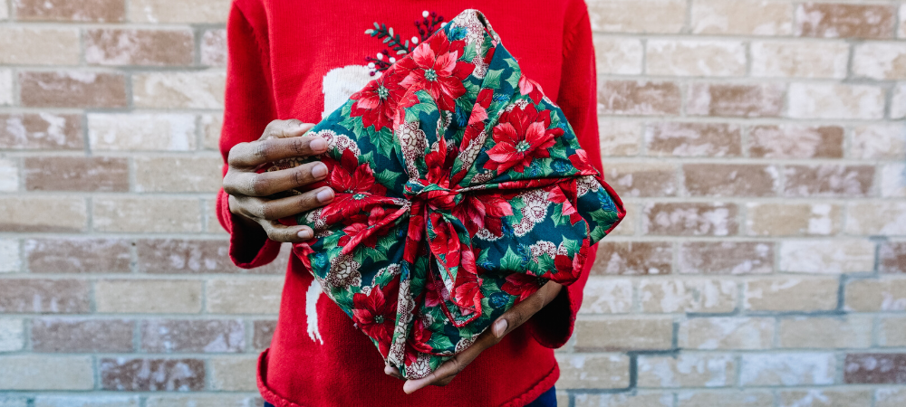 furoshiki sustainable gift wrapping for Christmas