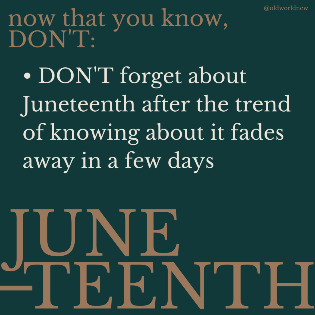Don't forget about Juneteenth next year