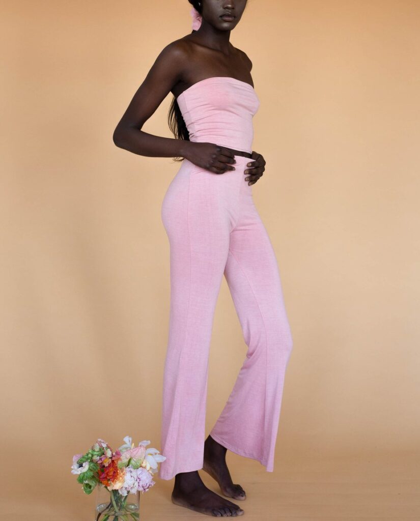 Hara the label - pink frankie flares - sustainable loungewear