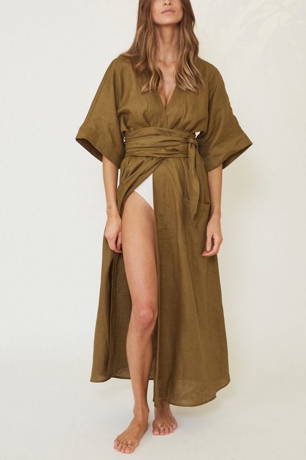 Le Buns - linen robe - Lounge Fleur Lilly - sustainable loungewear